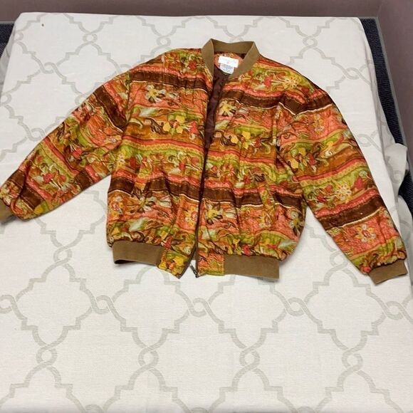 Vintage Petite Sophisticate Floral Silk Jacket PS - Picture 1 of 6